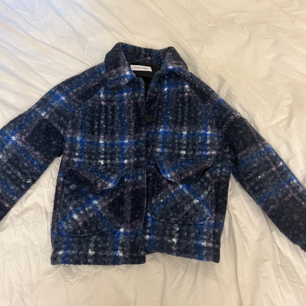 Calvin Klein Plaid Double Pocket Shirt Coat